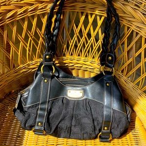 Rossetti black braid strap shoulder bag